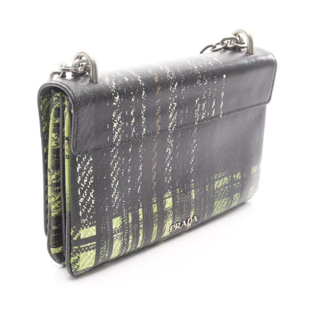 Prada Saffiano bag tartan check green Multicolor crossbody black Green Black